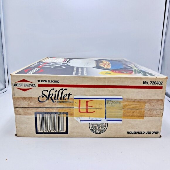 West Bend SilverStone 12" Electric Skillet #72640Z Vintage NOS Unused In Box - Picture 9 of 10